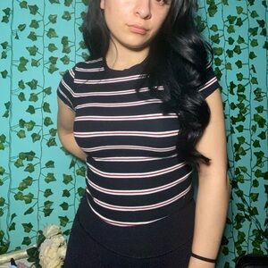 TRENDY CAP SLEEVE STRIPED TEE